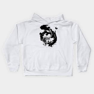 Koi fish Yin and Yang with Japanese ink Kids Hoodie